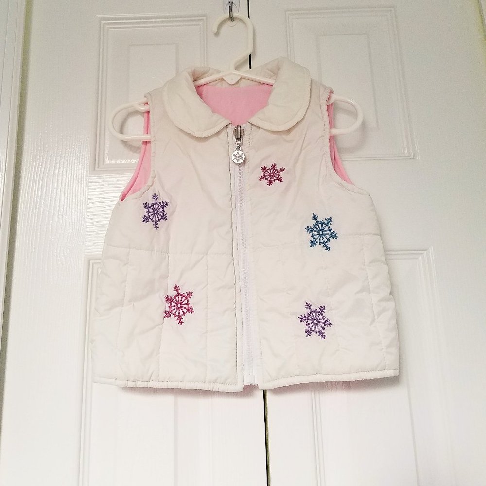 White Toddler Girl Two-Sided Vest 2T - Picture 4 of 7
